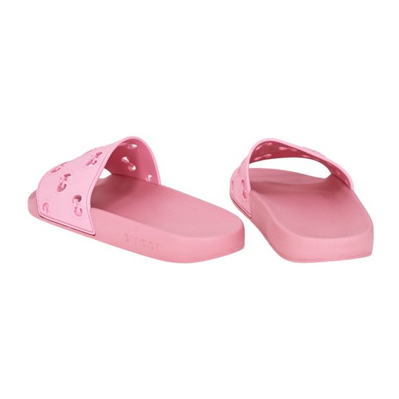 Gucci GG Monogram Perforated Rubber Slide Sandals - Picture 3 of 12
